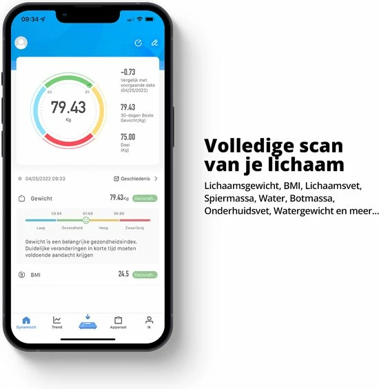 FlinQ Bluetooth Weegschaal - Personenweegschaal - Analyse App - Vetpercentage - Afbeelding 3