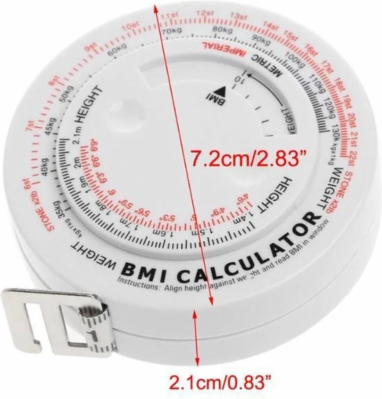 Cheaperito Omvang Meetlint BMI Meter I Omtrekmeter I Body Mass Tape I Vetpercentagemeter I Omvang Meetlint I Meetlint Lichaam I 60 Inch & 150 CM 4 Cheaperito Omvang Meetlint BMI Meter I Omtrekmeter I Body Mass Tape I Vetpercentagemeter I Omvang Meetlint I Meetlint Lichaam I 60 Inch & 150 CM - Afbeelding 2
