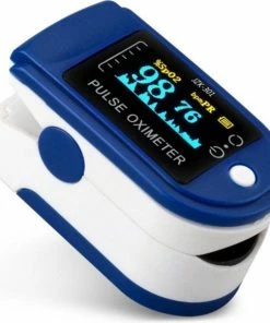 Merkloos Saturatiemeter Professioneel Pulsemeter - Blauw - Zuurstofmeter - Oximeter
