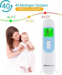 MostEssential Premium Koortsthermometer - Infrarood Thermometer - Thermometer Voorhoofd - Oorthermometer - Contactloos - Koortsthermometer Voor Volwassenen, Kinderen En Baby's - 20D -Yunmai Shop 550x607 2