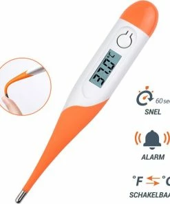 Premium Commerce Thermometer Lichaam - Koortsthermometer Voor Volwassenen - Oranje - Incl. Opbergcase En Handleiding!