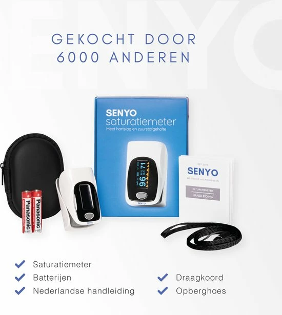 SENYO Saturatiemeter Met Hartslagmeter - Zuurstofmeter Vinger - Pulse Oximeter 10 SENYO Saturatiemeter Met Hartslagmeter - Zuurstofmeter Vinger - Pulse Oximeter - Afbeelding 8