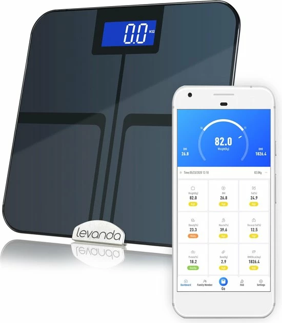 Levanda - Slimme Personen Weegschaal Met Lichaamsanalyse - Digitale Personenweegschaal Met App - Smart Scale Vetpercentage 3 Levanda - Slimme Personen Weegschaal Met Lichaamsanalyse - Digitale Personenweegschaal Met App - Smart Scale Vetpercentage