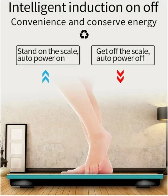 Merkloos Digitale Smart Weegschaal - Personenweegschaal - Met Lichaamsanalyse - USB Oplaadbaar - Met App - Zwart - Afbeelding 5