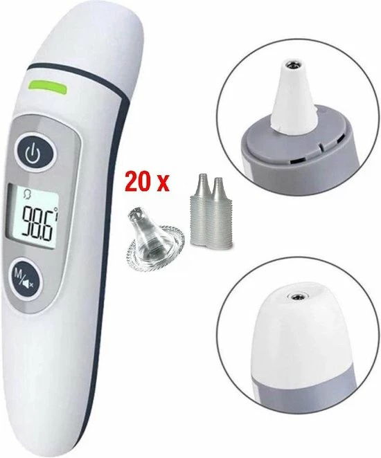 G Master Professionele Digitale Infrarood Oor- / Voorhoofd Thermometer Incl. Batterijen, Nederlandse Handleiding En 20 X Beschermkapjes 6 G Master Professionele Digitale Infrarood Oor- / Voorhoofd Thermometer Incl. Batterijen, Nederlandse Handleiding En 20 X Beschermkapjes - Afbeelding 4