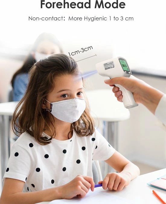 HYLOGY Thermometer Voor Volwassenen Digitaal - Infrarood Koortsthermometer Contactloze - Thermometer Lichaam Kinderen - Voorhoofd Thermometer Baby Met Lcd Display - Afbeelding 6