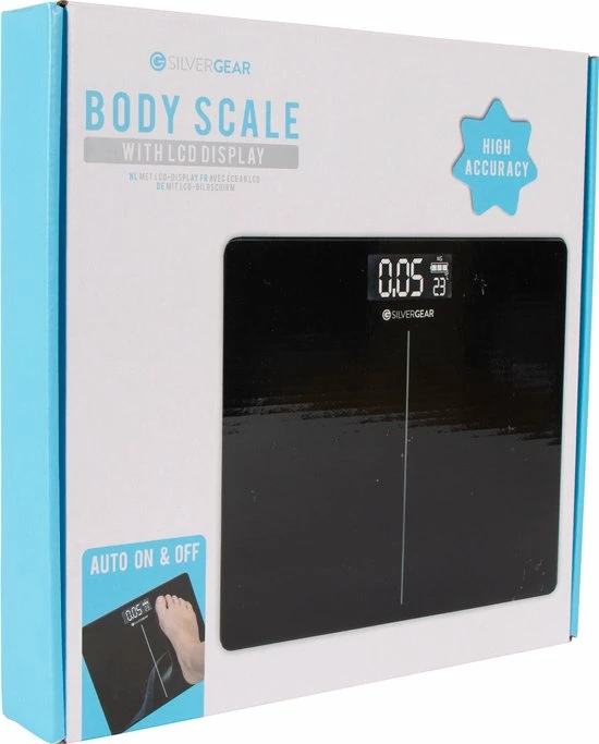 Silvergear Digitale Personenweegschaal - Nauwkeurig Tot Op 0,05 Kg - Verlicht LCD Scherm - Stijlvol Design Van Gehard Glas - Makkelijk Op Te Bergen - Zwart - Afbeelding 5
