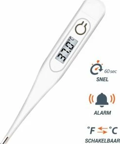 Premium Commerce Thermometer Lichaam - Koortsthermometer Voor Volwassenen - Wit - Incl. Opbergcase En Handleiding!