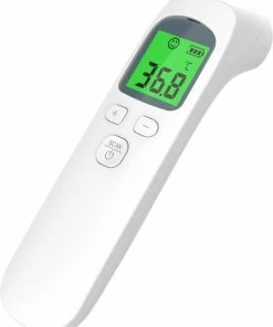Djambo Thermometer Voorhoofd Infrarood Met Digitaal Kleuren Display - Snelle Meting In 1 Seconde - Thermometer Lichaam En Objecten - Koorts Thermometer Voor Baby, Kinderen En Volwassen - Gratis Batterijen