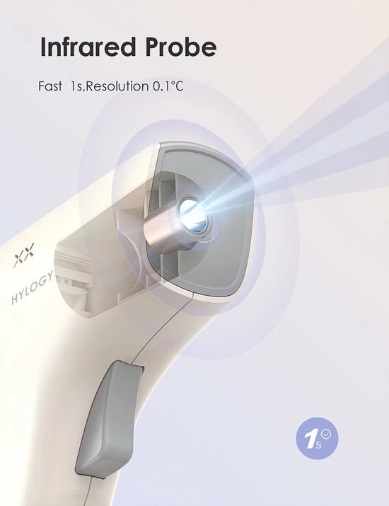 HYLOGY Thermometer Voor Volwassenen Digitaal - Infrarood Koortsthermometer Contactloze - Thermometer Lichaam Kinderen - Voorhoofd Thermometer Baby Met Lcd Display - Afbeelding 5