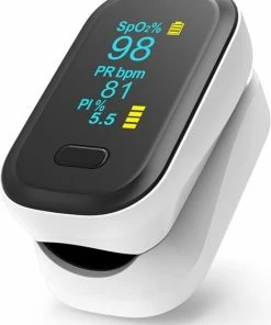 Currero Saturatiemeter - Bloeddrukmeter - Zuurstofmeter Vinger - Best Getest - Wit